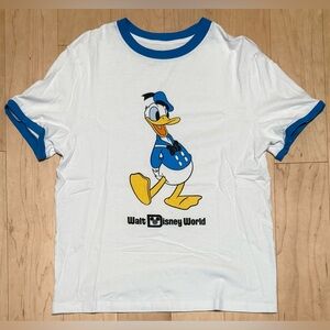 Walt Disney World Donald Duck 90th Anniversary S/S Ringer T-Shirt Unisex Medium